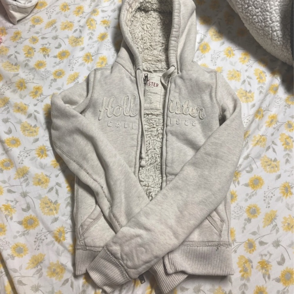 Y2K vintage Hollister zip up Sherpa lined hoodie